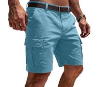MOKBAY Pantalon Corto Trabajo Hombre, Camuflaje Trabajo Senderismo Pantalones Militares, Cremallera Casual Men Piratas Bermuda Cargo Cortos Ropa Short Pirata Pantalón Cargo Hombre, L