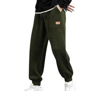 MOKBAY Pantalon Trabajo Hombre Calças Homem Pana con Bolsillos Ropa Deporte Anchos Pantalón Pana Pantalón Jogger Hombre Verde Militar Treino Pantalones Chandal Hombres Verde Militar XL