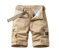 MOKBAY Pantalones Cortos Blancos Hombre M Cuerda Lisas Cremallera Bolsillos Bermudas Verano Oferta Flash Caqui Pantalón Trabajo Verano Blancos Pantalón Pantalon Corto Hombre Trabajo Caqui M
