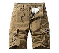 MOKBAY Pantalones Cortos Montaña Hombre Marrón XXL Oferta Flash de Verano Pantalon Cargo Bermudas Ropa Lisas Cuerda Pantalón Corto Trabajo Cremallera Bolsillos Shorts Hombre Marrón XXL