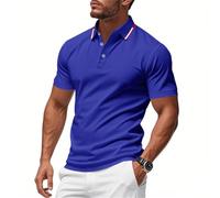 MOKBAY Polo Manga Corta Rebajas Hoy Oferta Flash Ropa de Verano Hombre Cuello Mao Lisas Azul Real Golf Club XL Camisetas de Hombre Tecnicas Deportivo Verano Polos Azul Real XL