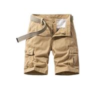 MOKBAY Rebajas Hoy Oferta Flash Cremallera Bolsillos Lisas Pantalones Cortos Hombre Algodon Pantalón Trabajo Pantalon Corto Chino Cuerda L Pantalón de Trabajo Caqui Pantalones 3/4 Hombre Caqui L