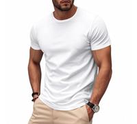 MOKBAY Ropa Hombre Trabajo Blanc Mis Pedidos Camisa Manga Corta Manga Corta Tshirt Homem Poliester Camisetas Negras Lisas Camiseta Slim Fit Hombre Blanc S