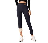 MOKBAY Ropa Mujer Invierno Pantalon Chandal Leggins Vestir Talla Grande Leggings Pantalones Mujer Invierno Fleece Lined Reductores Deportivos Calientes Pilates Leggings Térmicos Azul Marino M