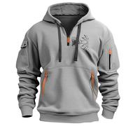 MOKBAY Sudaderas de Hombre Cremallera Gris Claro Sudaderas con Capucha de Marca Jersey Cremallera Deportiva Sweatshirt Navidad Sudadera Oversize con Capucha M Ropa de Hombre Gris Claro M