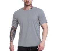 MOKBAY T Shirt Chollos Ultima Hora Ofertas Flash Lisas Manga Corta Gris Claro Camisa Manga Corta Hombre Camisetas Gym Camiseta Blanca Tecnica Slim Fit Ropa Hombre Verano Gris Claro XL