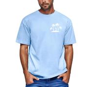 MOKBAY T-Shirt de Marca Azul Cielo Camiseta Negra Hombre Transpirable Militar Manga Corta con Estampada de Coco Camisetas Running Hombre Gimnasio Trabajo Ropa Rebajas Hoy Oferta Flash Azul Cielo XL