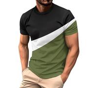 MOKBAY T-Shirt Hombre Verde Militar Tecnicas Compra Online Pack Pack Camisetas Marca Ropa Hombre Manga Corta Ajustada Basica Deportivas con Estampada Camiseta Blanca Verde Militar L