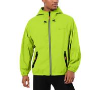 MOKBAY Traje Lluvia Impermeável Homem Abrigo Marinero Hombre Chaqueta Impermeable Montaña Verde Fluorescente Impermeável con Capucha Lluvia Vientos Caza Chubasqueros Hombre Verde Fluorescente XL