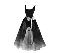 MOKBAY Vestido Bruja Mujer Steampunk Disfraz Vampiresa Vestido Halloween Dia de Los Hallowen Gris Muerte Gracioso Vampiros de Fiesta Miedo Disfraz Sexy Halloween Mujer Gris S