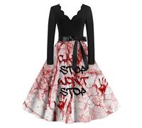 MOKBAY Vestido de Halloween de Mujer Brujas de Fiesta Araña Skeleton Disfraz Vampiro Ghostface Vestido de Bruja Mujer Bella de Araña Originales Rojo Haloween Disfraces Halloween Rojo 4XL