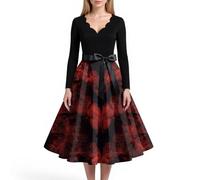 MOKBAY Vestido de Halloween de Mujer Disfraz Esqueleto Adulto Hallowen Vestido Bruja Mujer Brujo Rojo Miedo Terror Vampiresa Hallowen Muerte de Monstruos Disfraz Halloween Rojo XL