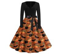 MOKBAY Vestido Halloween Mujer de Esqueleto Muerte Vestido Bruja Amarillo Disfraz Sexy Halloween Mujer Scary Bruja Disfraz Esqueleto Bella Hallowen de Vampira Disfraces de Calabaza Amarillo 4XL