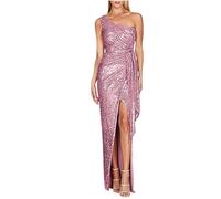 MOKBAY Vestido Lentejuelas Mujer Coctel Brillante Elegante Vestido Rojo 2025 Rosa Vestidos de Fiesta Elegantes Largos Ropa Invierno 2025 Vestidos Lentejuelas Mujer Rosa L