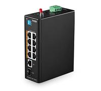 MokerLink 10 Port PoE Industrial DIN Rail Switch, 8 Ports PoE+ 100Mbps IEEE802.3af/at, 1 Gigabit Ethernet and 1 SFP Uplink, Vlan & Extend Mode, DIN-Rail & Wall Mount