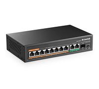 MokerLink 11 Puertos Gigabit PoE Switch con 8 Puertos PoE+, 2 Gigabit Uplink, 1 SFP Puerto, Detección de IA de 120 W, Qos, Conmutador de Red Plug & Play de Metal sin Ventilador