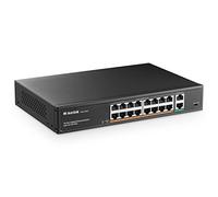 MokerLink 16 Puertos Gigabit Switch PoE, 2 Gigabit Uplink, 250W IEEE802.3af/at, Conmutador Ethernet Plug and Play no Administrado para Montaje en Rack