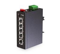 MokerLink 5 Puertos Industrial DIN Rail Gigabit Switch, 4 Puertos x 100/1000Mbps, 1 Gigabit Uplink, Mini tamaño, Metal DIN-Rail & Wall Mount Ethernet Switch