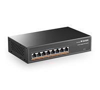 MokerLink 8 Port Gigabit PoE Switch, 8 PoE+ Ports 1000Mbps, 802.3af/at 120W, Plug and Play, Metal Resistente, Sin Ventilador
