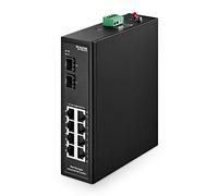 Mokerlink 8 puertos Poe Gigabit industrial Din Rail Ethernet Switch management, 2 puertos sfp, ieee802.3af / at, capacidad de conmutación de 20gbps, gestión de red ip40 Network Switch (- 40 a 185 ° f)