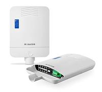 MokerLink Conmutador PoE Gigabit de 10 puertos, 8 Gigabit PoE, 2 Gigabit SFP, 96 W IEEE802.3af/at, IP65, resistente a la intemperie, Plug and Play