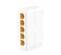 MokerLink Extensor PoE Gigabit de 5 puertos, IEEE 802.3 af/at/bt 90 W PoE, 10/100/1000 Mbps, 1 PoE in 4 PoE Out, pared & Din Rail Mount POE Passthrough Switch