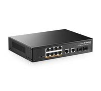 MokerLink Gigabit PoE Switch 12 Puertos, 8 GE PoE+, 2 GE Enlace Ascendente, 2 Gigabit sfp, 120W 802.3af/at PoE, conmutador Ethernet Plug - and - Play sin Ventilador