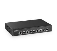 MokerLink Interruptor Ethernet gestionado de 8 puertos 10G, 10G/5G/2.5G/1G autoadaptable, gestionado por L3 Web/CLI, escritorio de metal, interruptor de red de montaje en rack