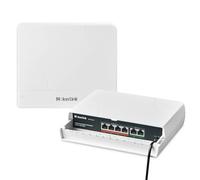 MokerLink Interruptor POE de 6 puertos para exteriores, 4 puertos POE+, 2 UpLink, 10/100 Mbps, 78 W IEEE802.3af/at, interruptor sin ventilador Plug and Play no administrado resistente a la intemperie