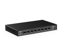 MokerLink Interruptor SFP+ de 8 puertos de 10 Gbps, compatible con módulo SFP de 1G/2.5G/10G, ancho de banda de 160 Gbps, interruptor Ethernet Plug and Play sin ventilador
