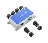 MokerLink IP67 al Aire Libre de 5 Puertos Gigabit PoE Extender, IEEE802.3af/at/BT PoE 90W, 10/100/1000Mbps, 1 PoE en 4 PoE out, Montaje en Pared de Metal Resistente al Agua PoE Passthrough Switch