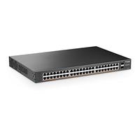 MokerLink Switch Gigabit PoE de 48 Puertos, con 2 Gigabit sfp, 800W ieee802.3af/at AI Test, conmutador Ethernet Plug and Play no gestionado de Marco metálico