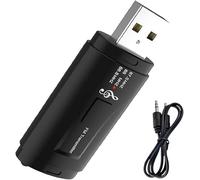 Mokeum Adaptador receptor Bluetooth USB 5.0, para PC, portátil, computadora, coche, Fm, estéreo, llamada, encendedor de cigarrillos, Plug and Play