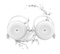 Mokeum Auriculares inalámbricos Bluetooth 5.3, auriculares abiertos IPX5, impermeables, cancelación de ruido, correr, deportes, auriculares inalámbricos Bluetooth con micrófono integrado (blanco)