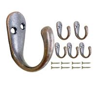 Mokife Gancho Perchero Vintage, 6 Piezas Ganchos Multiusos Resistentes Percheros Individual para Puertas Abrigos Toallas Tazas Llaves Cortinas, Cobre