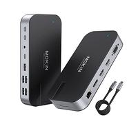 MOKiN - Base de Carga para Ordenador portátil 16 en 1, USB C con Pantalla Dual con 2 HDMI 4K, DP, VGA, RJ45, 100 W PD para DELL Surface Lenovo