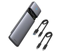 MOKiN Adaptador de carcasa SSD M.2 NVME SATA sin herramientas, chips RTL9210B, USB C 3.1 Gen 2 NVME de 10 Gbps, SATA PCIe M-Key de 6 Gbps (llave B+M), compatible con ajuste UASP para SSD tamaño 2230