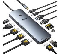 MOKiN Docking - Estación de acoplamiento USB C 3 pantalla, HUB USB C 2HDMI 2DP