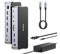 MOKiN Docking Station USB C con 2 HDMI DisplayPort 4K@144Hz, Alimentación DC 150W, USB 3.1 10Gbps, USB A 2.0/3.0, Ethernet RJ45, SD/TF para DELL HP MacBook