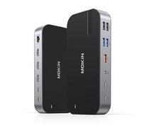 Estación de carga USB C 3 HDMI, 16 en 1, estación de acoplamiento de dos monitores, estación de carga para ordenador portátil, tres pantallas con USB A/C 3.1, USB 3.0/2.0, 100 W PD, Ethernet, audio y