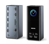 MOKiN - Estación de acoplamiento USB C, 3 monitores, estación de acoplamiento de triple pantalla con 3 HDMI y 2 DP, 10 G USB A/C, Gigabit Ethernet, 100 W PD, audio, pantalla inteligente, SD/TF, base