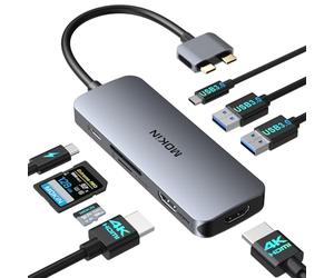 MOKiN Estación de Carga para MacBook Pro/Air, estación de Acoplamiento USB C Dual Monitor, Adaptador Dual HDMI para Mac Dongle MacBook Hub con 2 HDMI, USB 3.0 A & C, SD/TF y 100 W PD