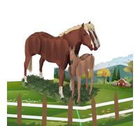 MOKIO® Tarjeta Pop-Up 3D - Caballo con potro - Tarjeta de felicitación