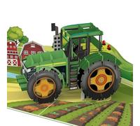 MOKIO® Tarjeta Pop-Up 3D - Tractor en el campo - Tarjeta de felicitación | Tarjeta de cumpleaños con tractor para aficionados a los tractores, como vale regalo para visitar una granja
