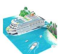 MOKIO® Tarjeta Pop-Up - Crucero - Tarjeta de cumpleaños 3D para vacaciones en crucero, Tarjeta regalo emergente viaje