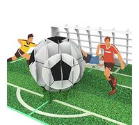 MOKIO® Tarjeta Pop-Up - Fútbol - Tarjeta de regalo 3D para un cumpleaños, Tarjeta de felicitación emergente para aficionados al fútbol
