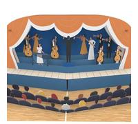 MOKIO® Tarjeta Pop-Up - Orquesta - Tarjeta regalo 3D para visitar un concierto, como envoltorio para entradas de ópera o teatro, Tarjeta de felicitación emergente