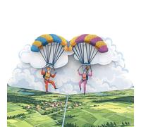 MOKIO® Tarjeta Pop-Up - Parapente/Paracaidismo - Tarjeta regalo 3D para un cumpleaños, tarjeta de felicitación emergente para un vuelo en parapente o biplaza