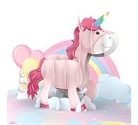 MOKIO® Tarjeta Pop-Up - Unicornio rosa con arcoíris - Tarjeta de felicitación 3D para un cumpleaños, Tarjeta de regalo emergente con sobre