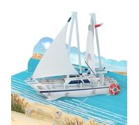 MOKIO® Tarjeta Pop-Up - Velero - Tarjeta regalo 3D para un cumpleaños para amantes de la navegación, tarjeta de felicitación emergente para un viaje al mar